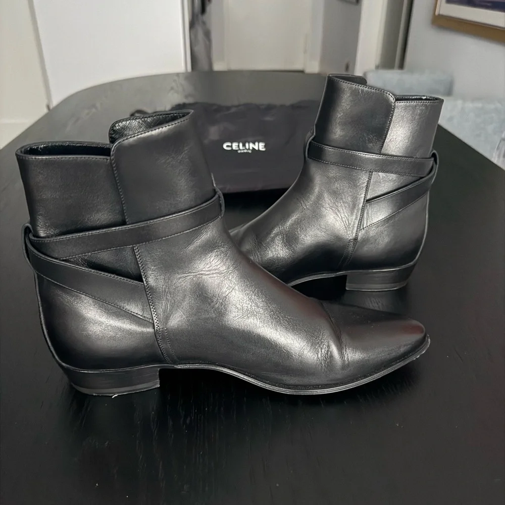 Celine Drugstore Jodhpur Black Leather Boots - Picture 6 of 9